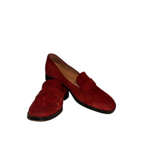 Vionic Red Suede Penny Loafers
